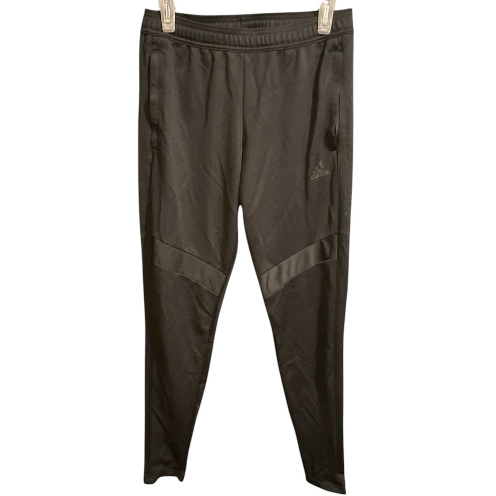 adidas Black Sweatpants with Elastic Waistband and Tapered Leg Design
